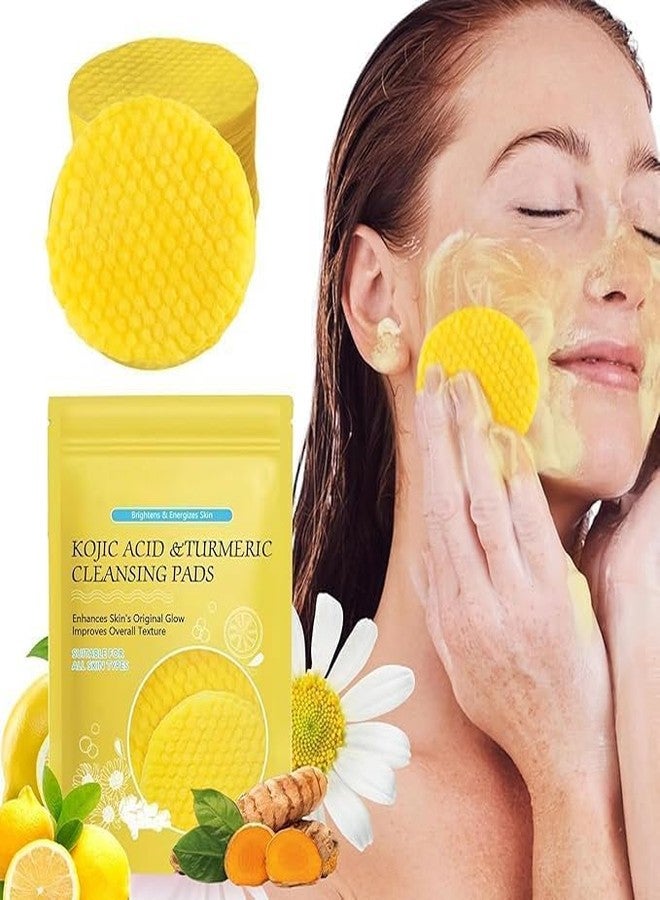 Clefairy Turmeric Kojic Acid Pads, Turmeric Kojic Acid Cleansing Pads, Helps Balance Skin Oil And Water Exfoliating, Acne Scars, Unclog Pores - Image 1