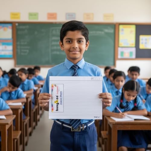 Bungbee Answer Sheets for Exam practice CBSE ICSE DU - 200 Ruled Pages / 100 Sheets / 50 Joint Sheet without Fold - No Margin, No Hole for Tag - Image 4