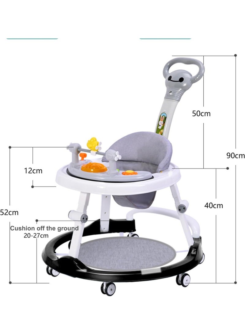 Gonice Baby Walker With Adjustable Height, Foldable, Foot Pads for Boys Girls, Walker and Bouncer Combo, 6-18 Months (Grey) - Image 2