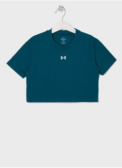 UNDER ARMOUR Girls' Crop Sportstyle Logo Short Sleeve T-Shirt  - Image 1