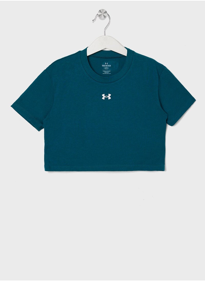 UNDER ARMOUR - Girls' Crop Sportstyle Logo Short Sleeve T-Shirt - Image 1