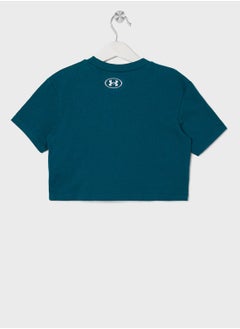 UNDER ARMOUR Girls' Crop Sportstyle Logo Short Sleeve T-Shirt  - Image 2