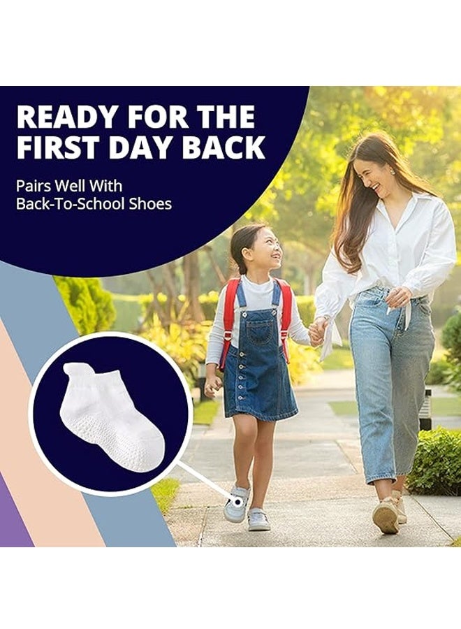 12 قطعة من جوارب الأطفال والرضع مع مقابض، جوارب منخفضة القطع مانعة للانزلاق ومقبضة للبنات والأولاد، مصنوعة من القطن الناعم المريح - Image 5