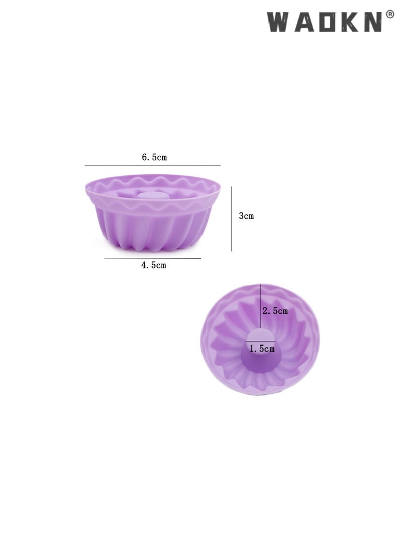 WAOKN - 12 PCS Silicone Cake Cups,Pumpkin Shape Silicone Baking Cake Moulds, Nonstick Cupcake Liners,Fancy Dessert Tray Jelly and Muffin Holders,Cake Donuts Moulds,Pumpkin Cake Cups(Small Size) - Image 1