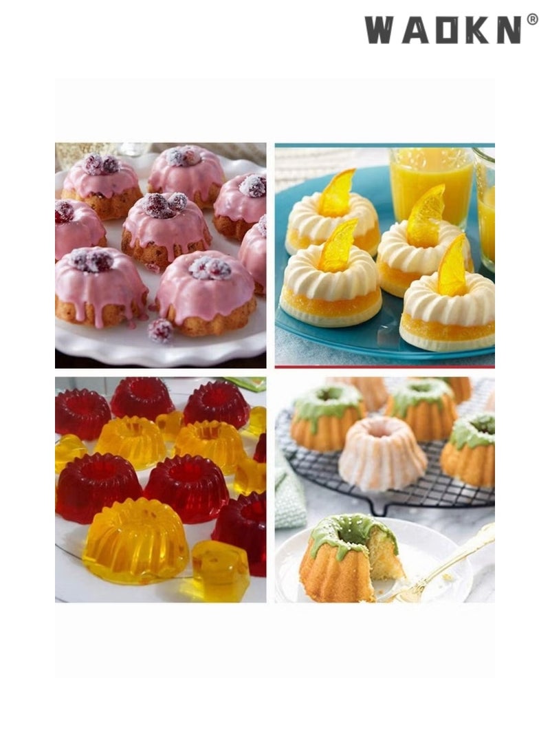 WAOKN - 12 PCS Silicone Cake Cups,Pumpkin Shape Silicone Baking Cake Moulds, Nonstick Cupcake Liners,Fancy Dessert Tray Jelly and Muffin Holders,Cake Donuts Moulds,Pumpkin Cake Cups(Small Size) - Image 1