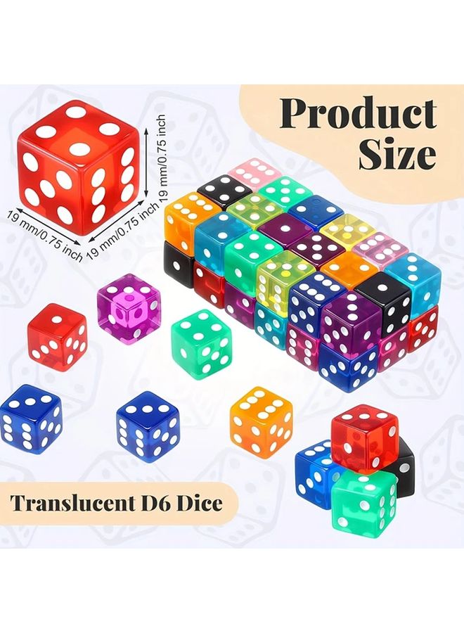 ستايل أيه 36 قطعة مجموعة نرد أكريليك ملون بزاوية قائمة لحفلات ألعاب الطاولة - Image 3