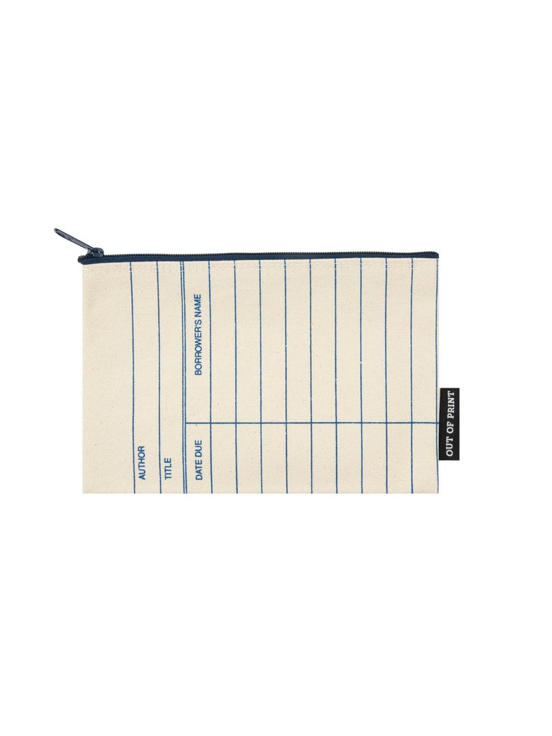 Out of Print Library Card Zipper Pouch Accessory For Book Lovers to Carry Pencils and More - Image 2