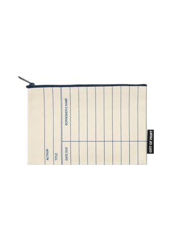Out of Print Library Card Zipper Pouch Accessory For Book Lovers to Carry Pencils and More - Image 1