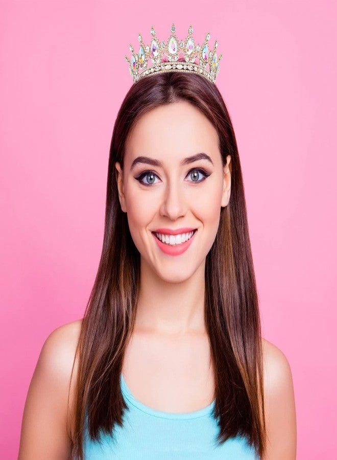 COCIDE Gold Crown for Women Crystal Wedding Tiara and Crowns for Girls Rhinestones Queen Headband Princess Hair Accessories for Big Kids Party Bridal Birthday Prom Costume Cosplay - Image 4