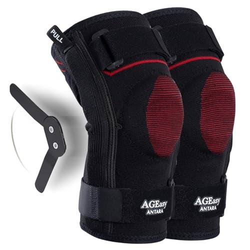 AGEasy (Max Group) Hinged Knee Braces for Osteoarthritis | Knee Supporter with Inner Cotton Lining, Durable Hinges | Knee Caps for Pain Relief | Knee Belt for Joint Pain (M, Rigid Hinge Support (Pair)) - Image 1