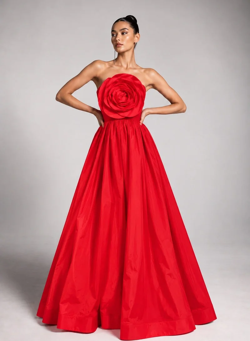 Ginger Boutique Floral Strapless Maxi Dress
