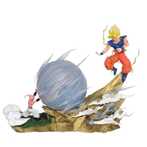 Mayatra's Dragon Ball Z Action Figure, Super Saiyan Battle Scene, Collectible Anime Statue with Energy Ball Effect - Image 1