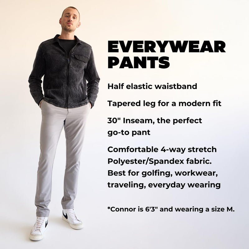 Chubbies Everywear Pants â€“ Menâ€™s Chino Pants with 4-Way Stretch, Tapered Leg Fit, Wrinkle-Resistant Stretch Pants, 30â€ Inseam (World's Greyests, XL) - Image 3