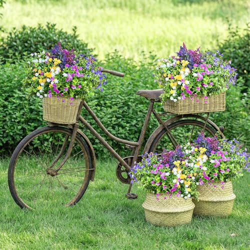 CLEANGOR 14 Bundles Artificial Flowers for Outdoors, UV Resistant Artificial Outdoor Plants, Faux Plants for Spring Summer Garden, Porch, Window Box, Hanging Planters, Home Wedding Farmhouse (Mix) - Image 5