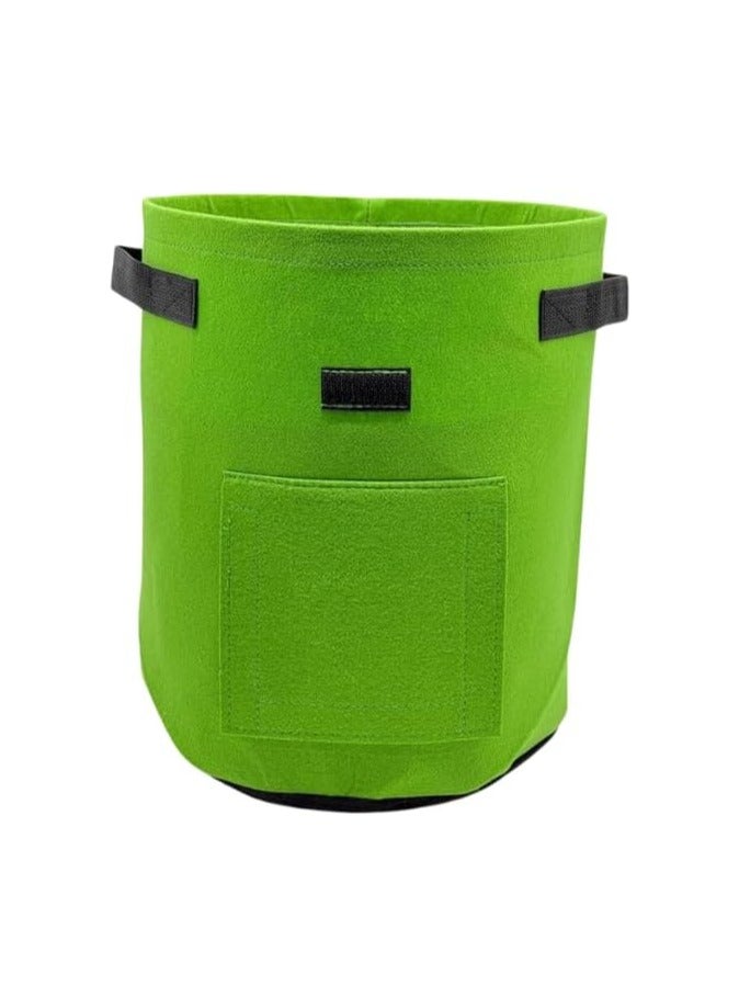 Generic Non Woven Round Fabric Grow Bags Potato, Colour - Green, Dimension: 30 CM Dia X 35 CM Height with Flap Opening, Volume - 7 Gallon, Suitable For Potatoes  - Image 4