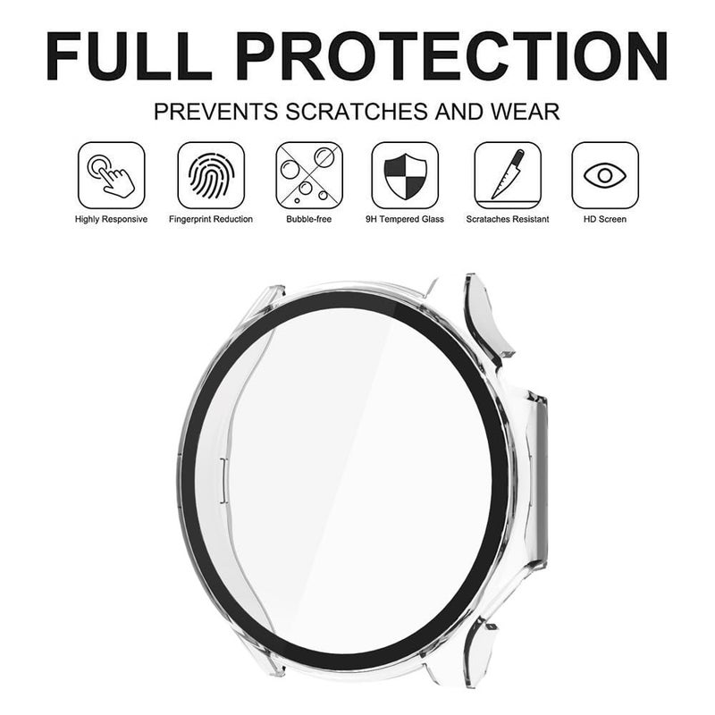 Wisely Electroplate Shine Protective Slim Bumper Tempered Glass Case Cover Compatible with OnePlus Watch 2, Transparent - Image 5