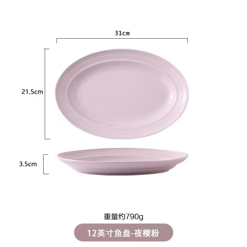 Cream Style Housewarming Tableware Bowl Plate Suit High-Looking Plate Bowl Full Set Household Ceramic Bowl Plate Combination - Image 1
