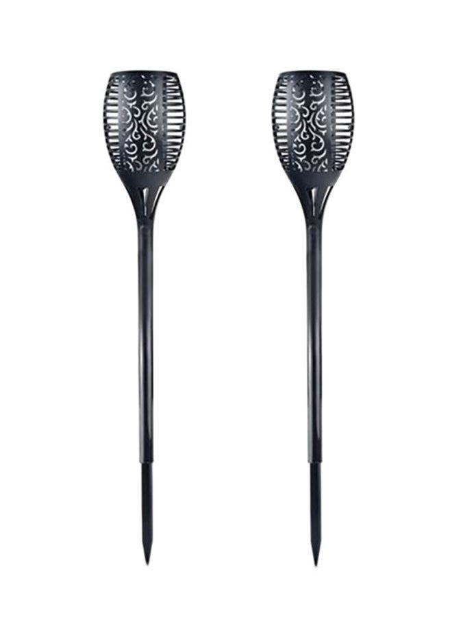 NIBEMINENT 2-Piece LED Solar Post Light Set Black 13x14cm  - Image 1