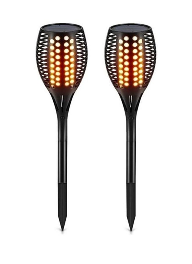 NIBEMINENT 2-Piece LED Solar Post Light Set Black 13x14cm  - Image 2
