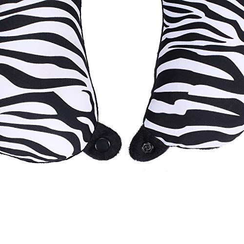 Metron- Zebra Print Dual Comfort Micro Beads U Shaped Travel Pillow Airplane Car Bus Comfort Head Support Neck & Cervical Pillow - Image 3