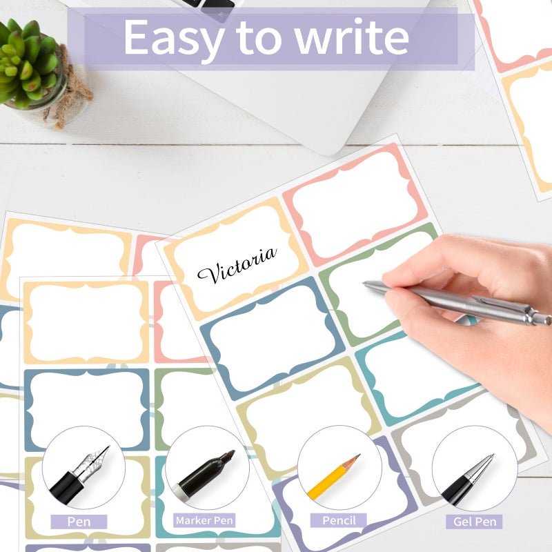 Starboling Name Tag Stickers, 200 Pcs 3"x2" Multicolor Plain Labels With Colorful Border for Office, Meeting, School and Home - Image 4