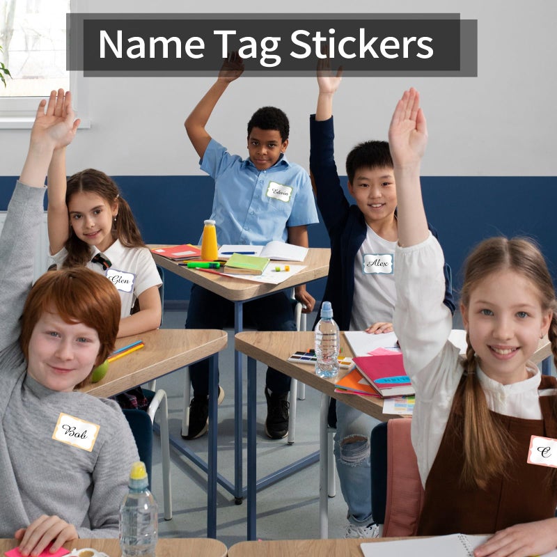Starboling Name Tag Stickers, 200 Pcs 3"x2" Multicolor Plain Labels With Colorful Border for Office, Meeting, School and Home - Image 5