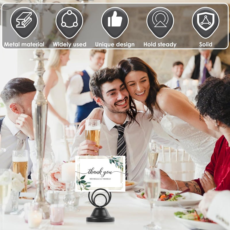 windforgecraft 12 Pcs Table Number Holders,Place Card Holders,Small Table Card Holders,Display Holders for Wedding Table Numbers,Photo Holders for Centerpieces, Wedding Reception, Party, Birthday (Black) - Image 2