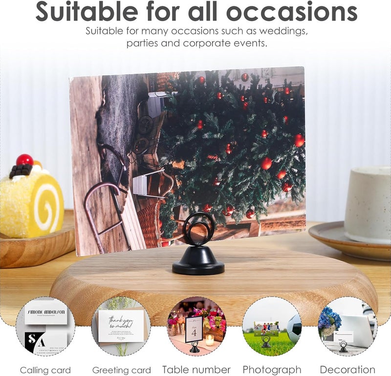 windforgecraft 12 Pcs Table Number Holders,Place Card Holders,Small Table Card Holders,Display Holders for Wedding Table Numbers,Photo Holders for Centerpieces, Wedding Reception, Party, Birthday (Black) - Image 5