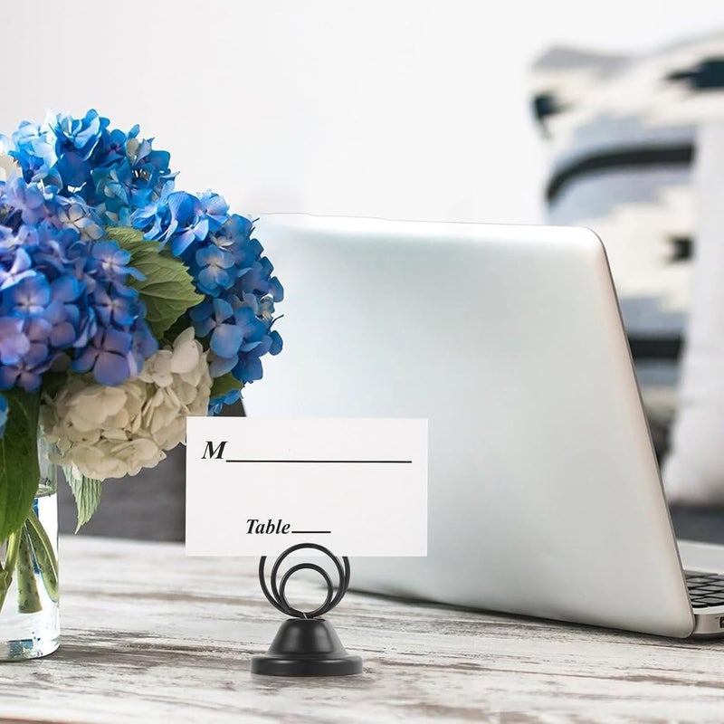 windforgecraft 12 Pcs Table Number Holders,Place Card Holders,Small Table Card Holders,Display Holders for Wedding Table Numbers,Photo Holders for Centerpieces, Wedding Reception, Party, Birthday (Black) - Image 3