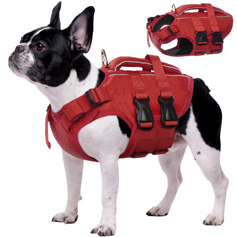Kuoser Dog Life Jacket High Flotation Reflective Dogs Life Vest for Swimming Boating Adjustable Small Medium Large Dog lifejacket Lightweight Dogs Life Preserver Rescue Handle Spring Summer Pool - Image 2