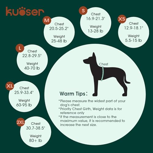 Kuoser Dog Life Jacket High Flotation Reflective Dogs Life Vest for Swimming Boating Adjustable Small Medium Large Dog lifejacket Lightweight Dogs Life Preserver Rescue Handle Spring Summer Pool - Image 3