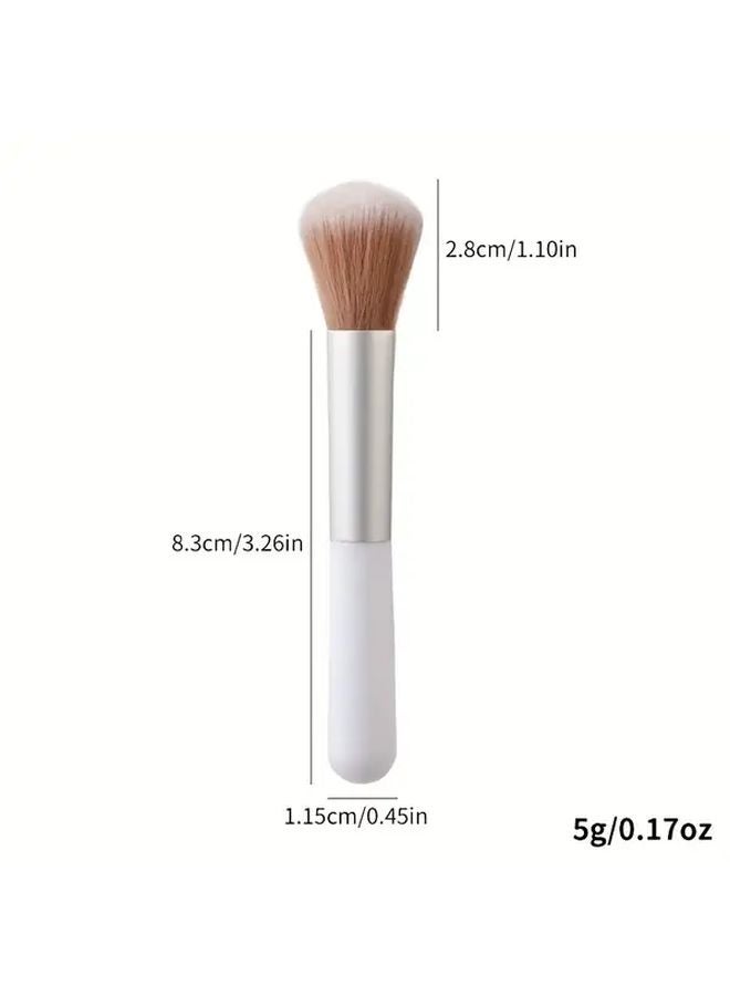 White Oil Free Makeup Brushes Nylon Bristles ABS Handles Foundation Blush Powder Travel Friendly - Image 5