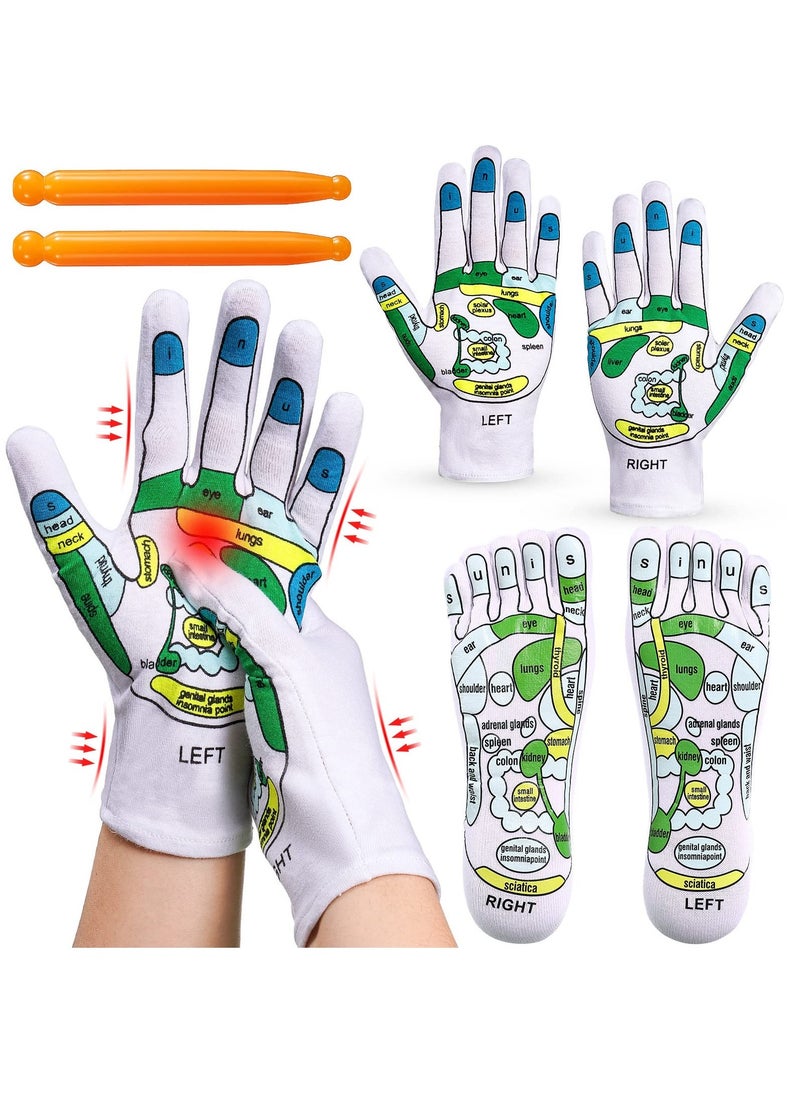 Generic 4-Piece Acupressure Reflexology Tool Set - Includes Tutorial Gloves, Massage Sandals, and Pain Relief Socks for Foot Massage - Ideal for Beginners in Acupoint Therapy.  - Image 1