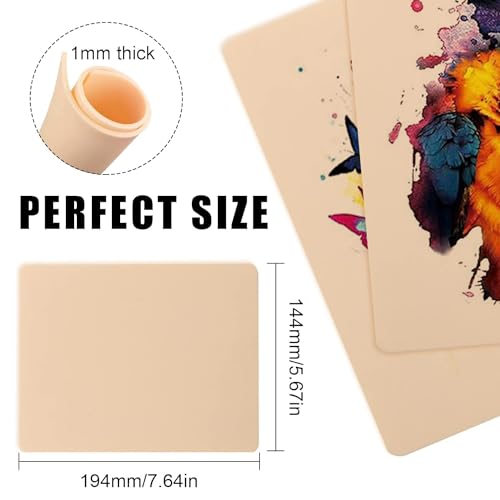 SHIELD PLUS 1mm Silicone Fake Tattoo Practice Skin – Pack of 4 Sheets for Tattoo Artists, Needle Training & Design Practice - Image 2
