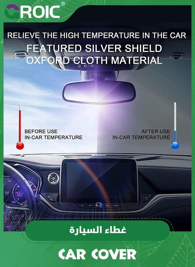 GROIC Car Cover, Multi-Layers Waterproof All Weather Car Cover, Outdoor Full Cover Windproof, Sand proof, Rain proof, UV proof Car Covers with Zipper Door with Reflective Strips Protection for SUV, Sedans - Image 4