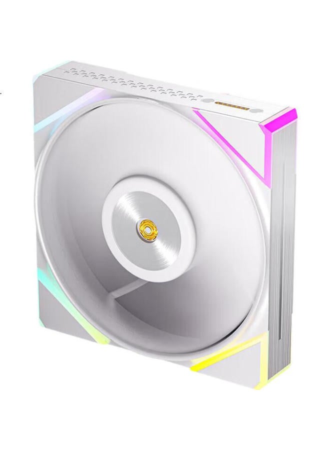 aigo مجموعة علبة ثلاثية Aigo Starlight S12 البيضاء، تأثيرات إضاءة Argb، مزامنة Rgb 3 دبابيس 5V، مروحة هيكل مغناطيسية كتلة بناء 12 سم - Image 2