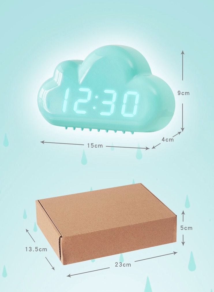 cloud Digital Alarm Clock Office Cloud LED Clock Room Table Clock Voice Control Clock  - Image 2