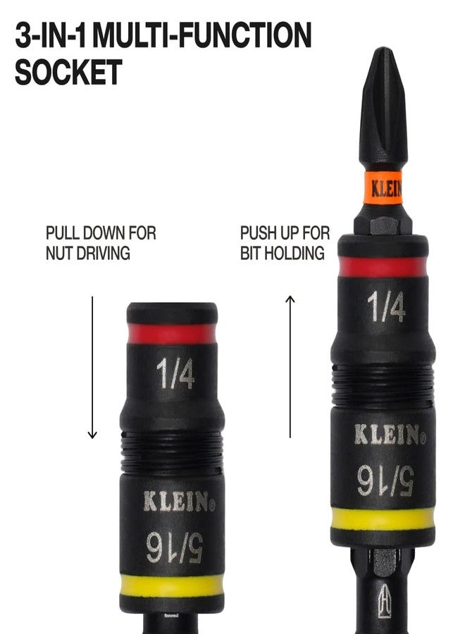 Klein Tools 32304 Screwdriver, 14-in-1 Adjustable Screwdriver with Flip Socket, HVAC Nut Drivers and Bits, Impact Rated - Image 4