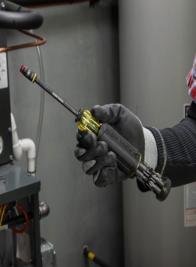 Klein Tools 32304 Screwdriver, 14-in-1 Adjustable Screwdriver with Flip Socket, HVAC Nut Drivers and Bits, Impact Rated - Image 5