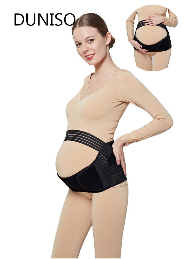 DUNISO Size XL 3-Piece Pregnancy Support Maternity Belt, Waist/Back/Abdomen Band, Belly Brace, Black  - Image 1