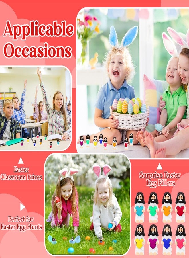 Bememo 25 Pack Little Jesus Figures Mini Rubber Jesus Toys Figurines Bulk Hide and Seek Religious Gifts for Sunday School Baptism Easter Valentine Party Supplies(White, Colorful) - Image 5