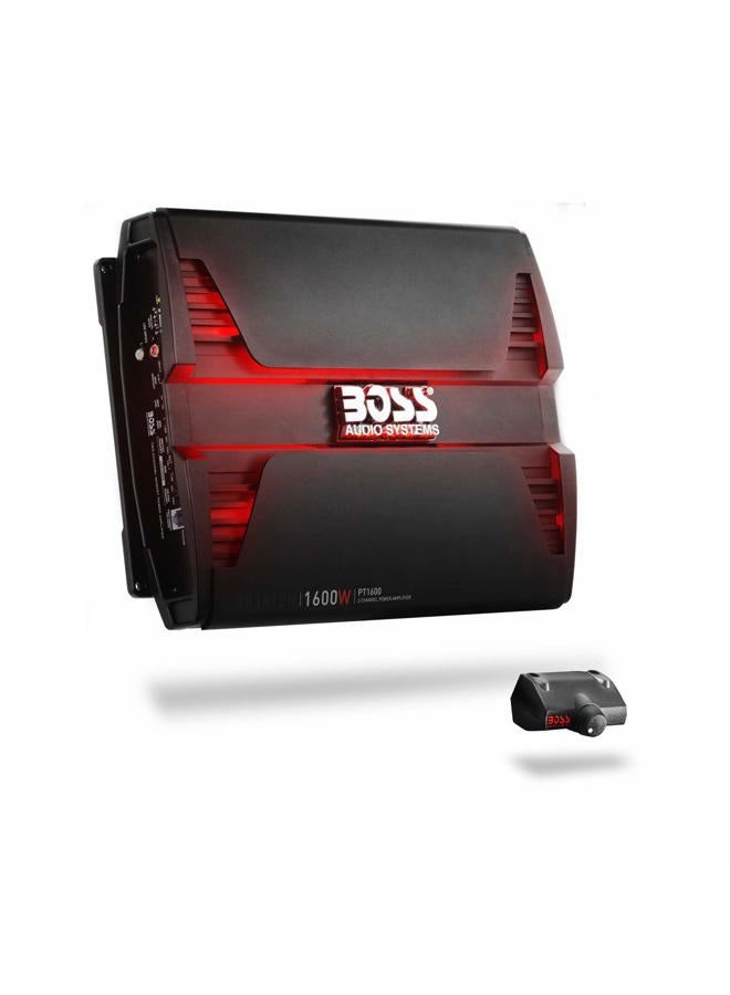 BOSS AUDIO SYSTEMS PT1600 Phantom Series Car Stereo Amplifier – 1600 High Output, 2 Channel, Class A/B, 2/4 Ohm, High/Low Level Inputs, High/Low Pass Crossover, Full Range, Mosfet, Bridgeable - Image 1