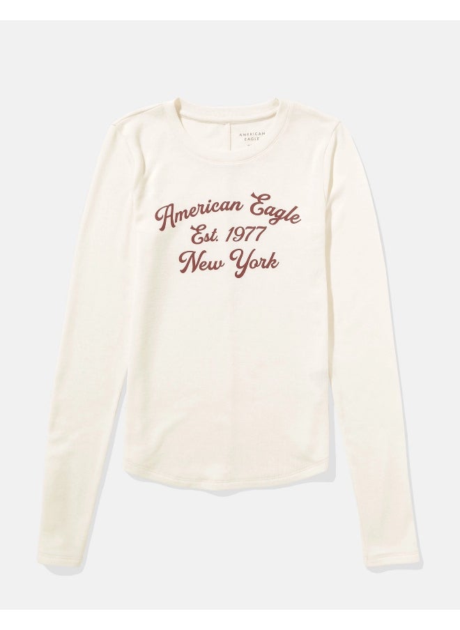 American Eagle - AE Long-Sleeve Long & Lean Logo Graphic Thermal T-Shirt - Image 1