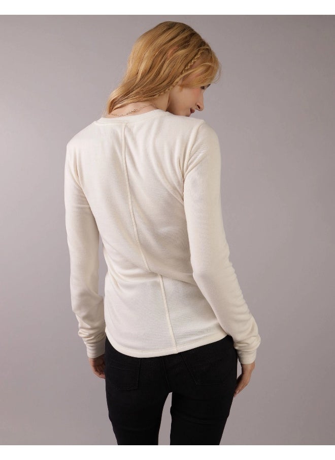 American Eagle - AE Long-Sleeve Long & Lean Logo Graphic Thermal T-Shirt - Image 1