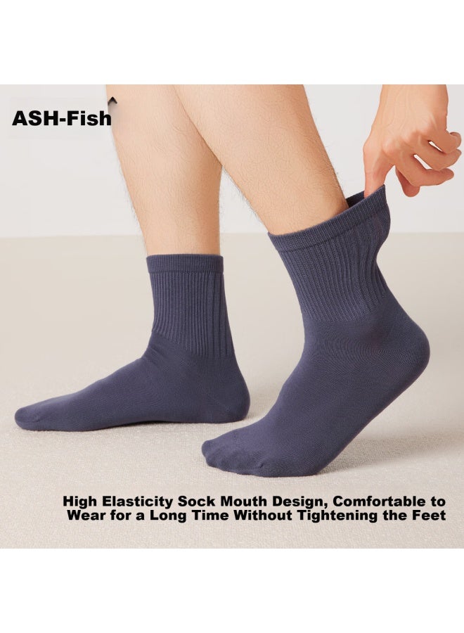A FISH Yizhiyu Autumn And Winter Long Socks For Men And Women, 10a Grade Antibacterial Deodorant Mid-calf Cotton Socks Breathable Casual Socks Men's Socks 4 Pairs - Image 3