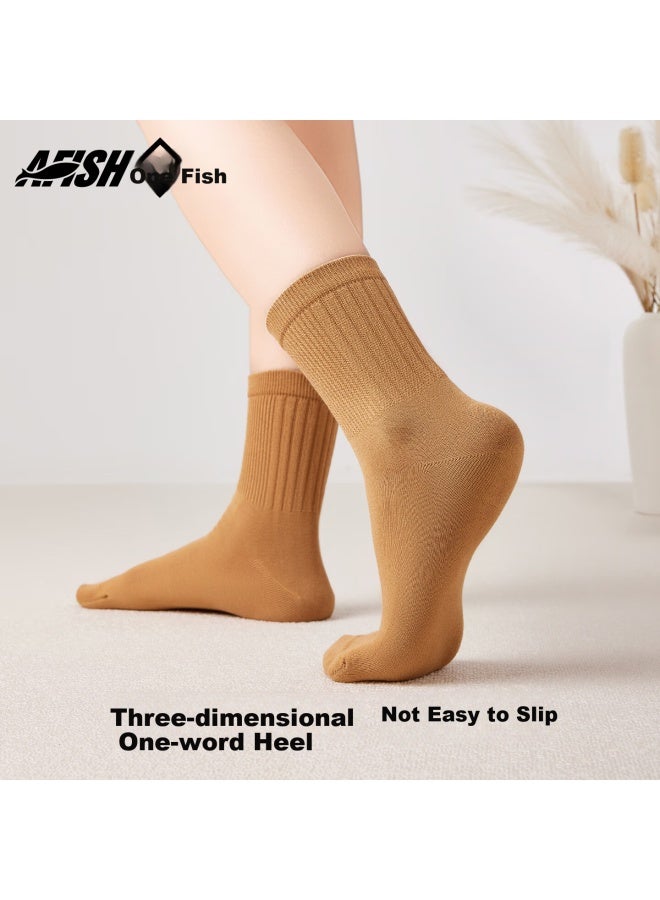 A FISH Yizhiyu Autumn And Winter Long Socks For Men And Women, 10a Grade Antibacterial Deodorant Mid-calf Cotton Socks Breathable Casual Socks Men's Socks 4 Pairs - Image 2