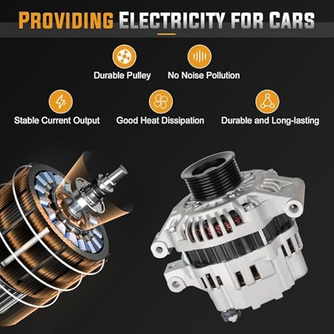 ILONPA Alternator Replacement Compatible with 2002 2003 2004 2005 2006 Acura RSX, 2002 2003 2004 2005 2006 Honda CR-V Replace 90-27-3315N - Image 5