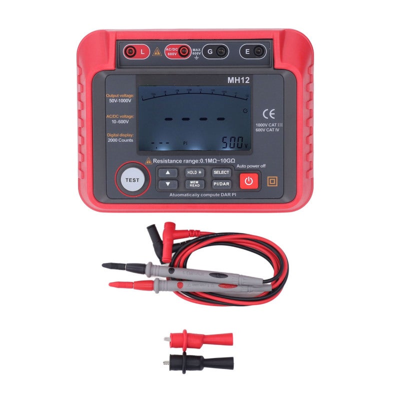 Resistance Meter LCD Digital Display Ohm Tester Megohmmeter - Wide Measurement Range High Accuracy Insulation Tester for Power System - Image 1