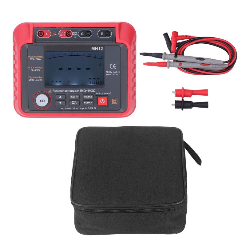 Resistance Meter LCD Digital Display Ohm Tester Megohmmeter - Wide Measurement Range High Accuracy Insulation Tester for Power System - Image 2