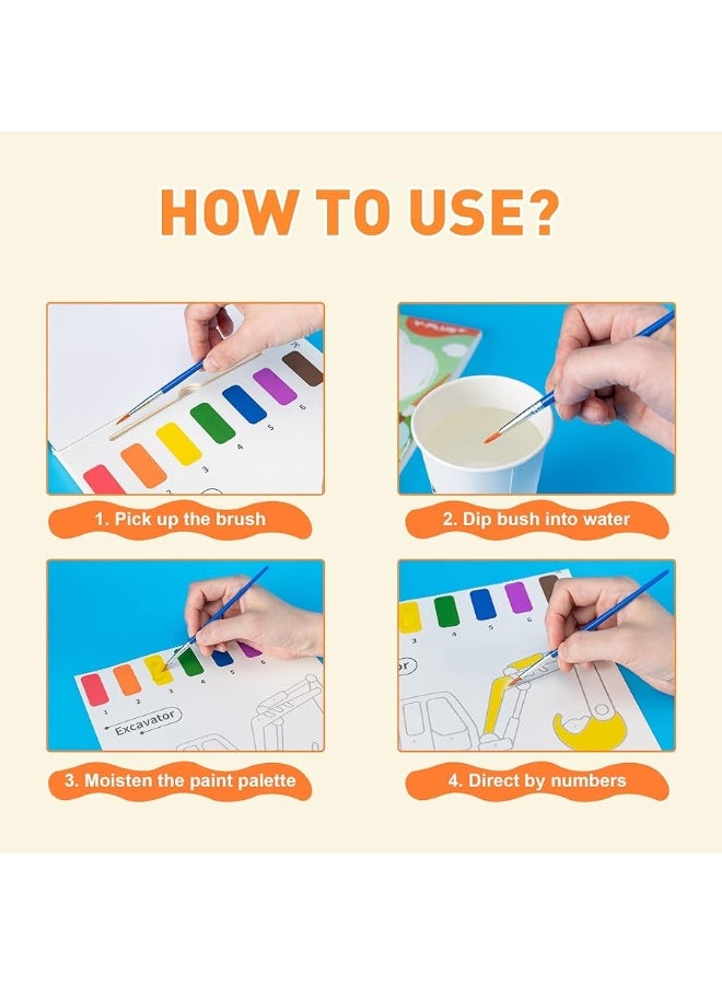 YPLUS Paint with Water Books for Toddlers, Watercolor Painting Paper for Kids Ages 1-3, 2-4, Art Craft Gift for Drawing with Brush, Animals - Image 3